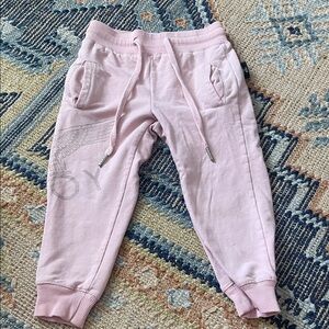 Kids' Pink Drawstring Sweatpants with Side Pockets - Unknown Brand